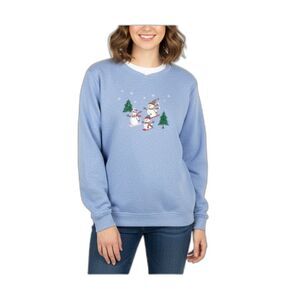 Vintage Studio Works Sport Medium Blue Skiing Snowmen Mockneck LS Sweatshirt 3X